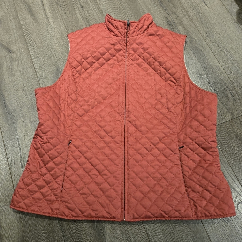 Eddie Bauer Salmon 1XL Quilted Vest